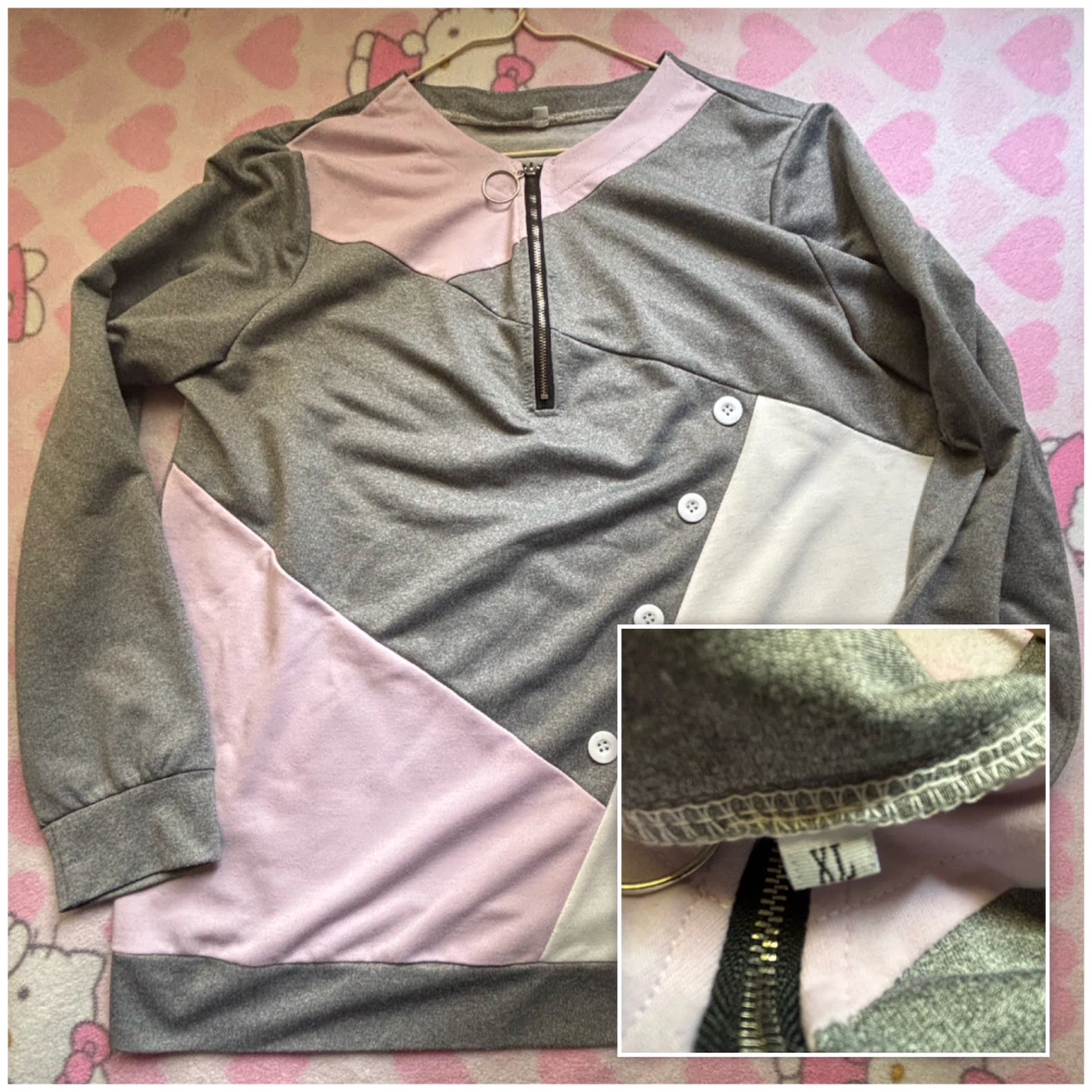 Colourblock Zip-Up Shirt - *Size Women XL*