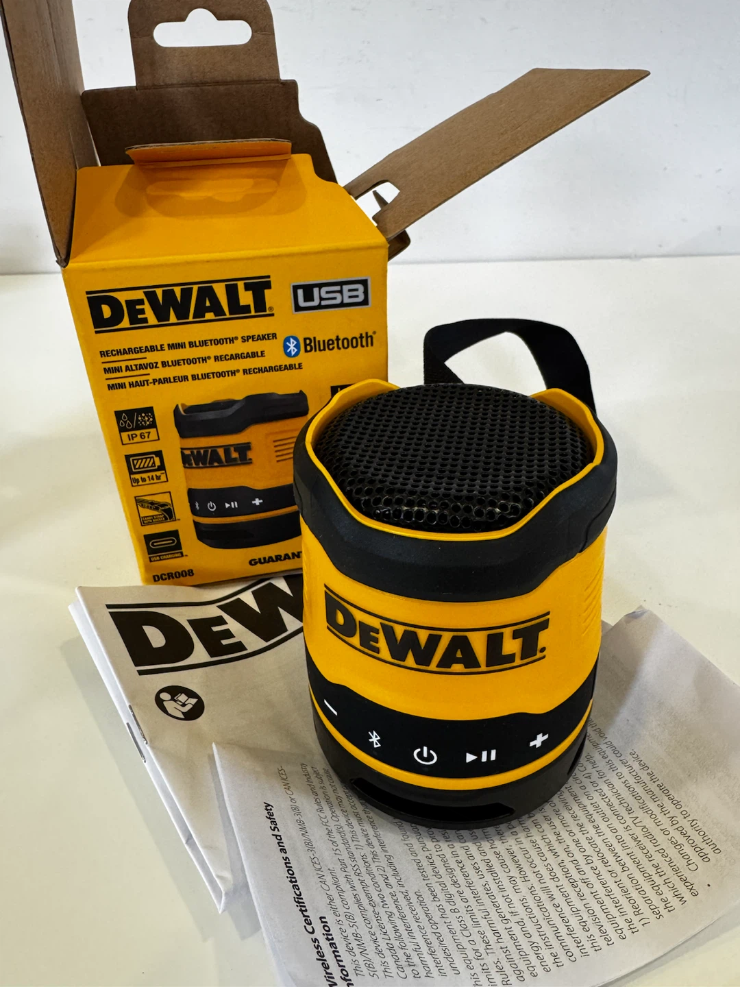 DEWALT Rechargeable Mini Bluetooth Speaker