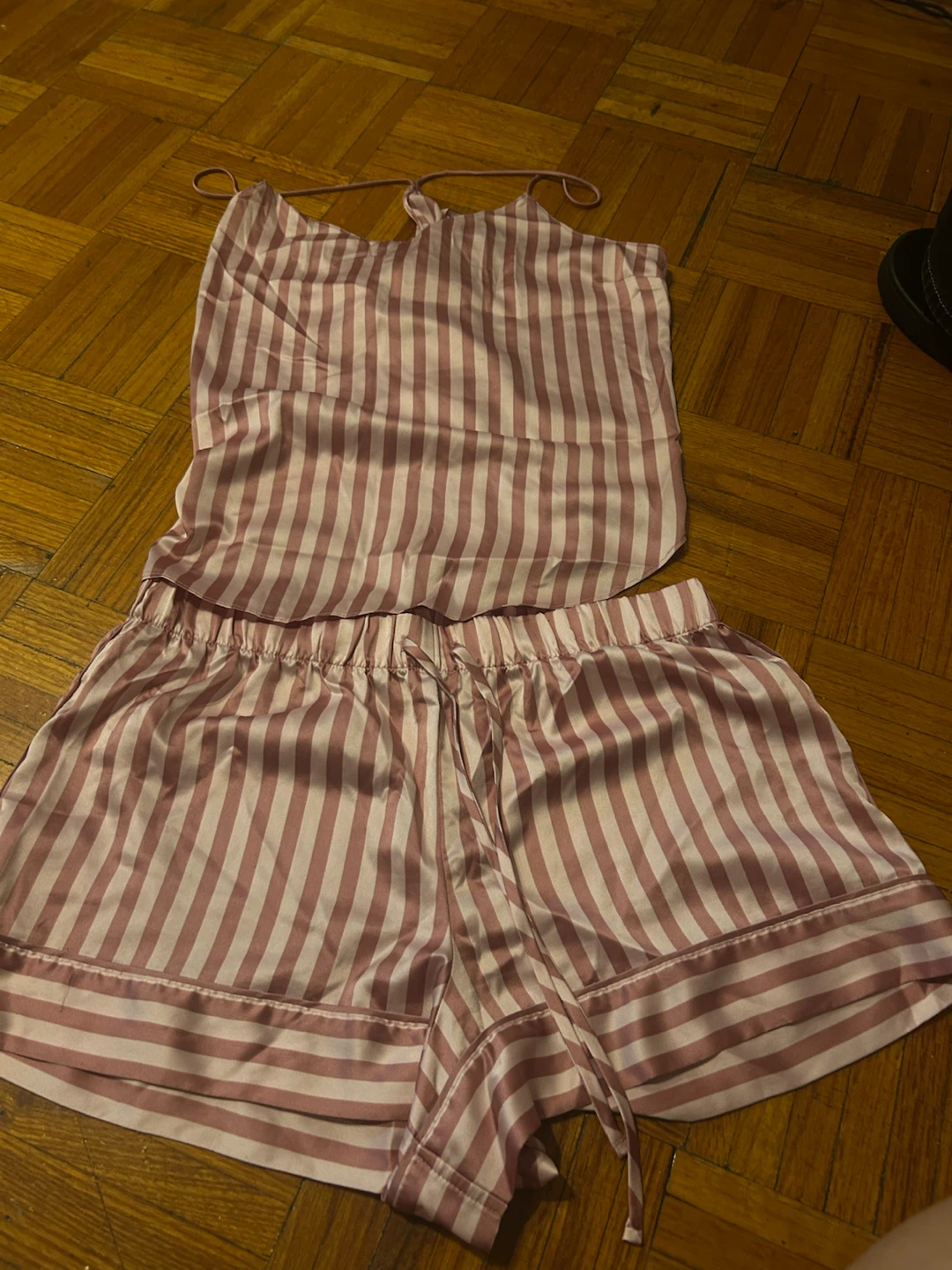Victoria's Secret Pink and White Striped Pajama Set