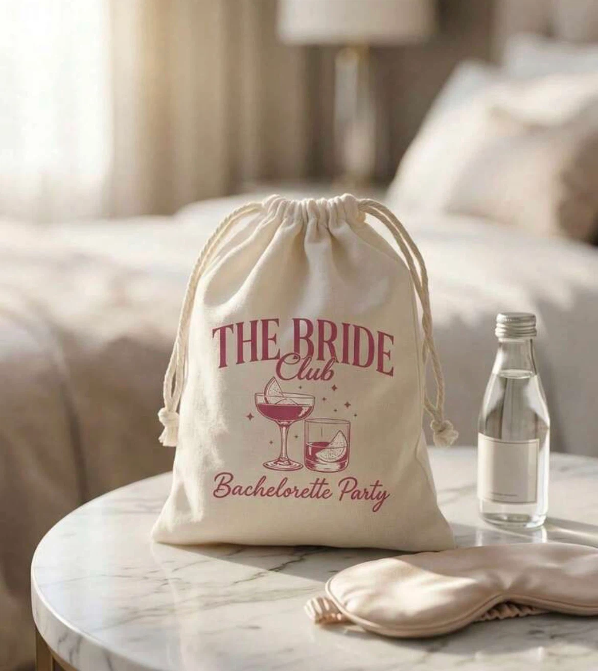New The Bride Club Bachelorette Party Drawstring Gift Mini Bag - photo 2