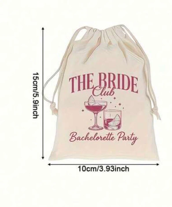 New The Bride Club Bachelorette Party Drawstring Gift Mini Bag - photo 3