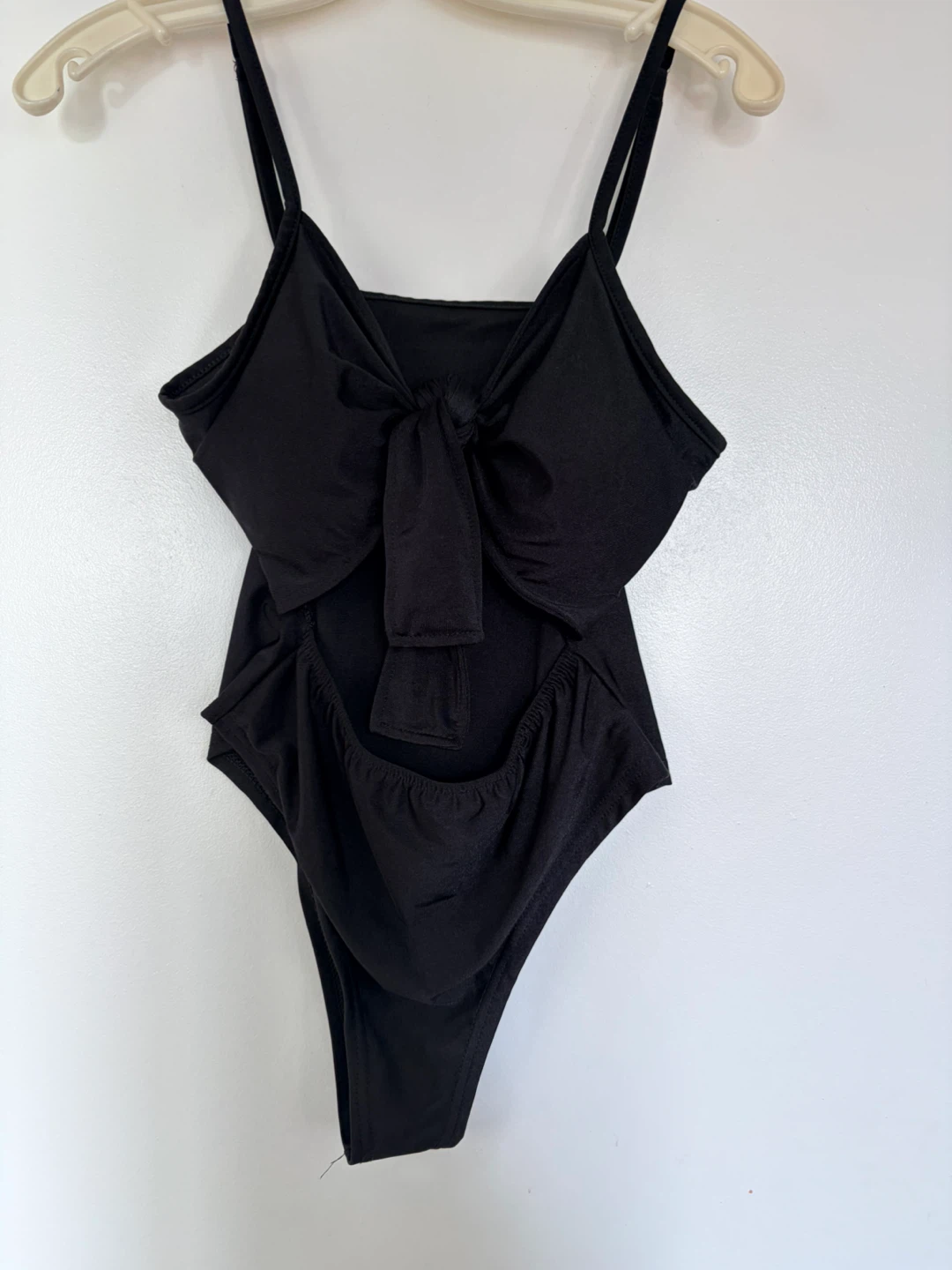 Black Bow-Front One-Piece Swimsuit - photo 2