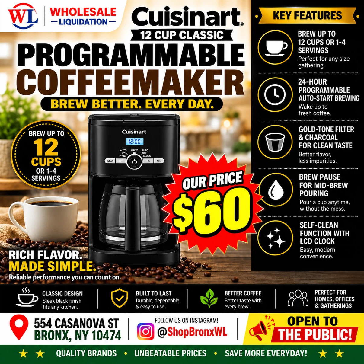 Cuisinart 12 Cup Classic Programmable Coffeemaker