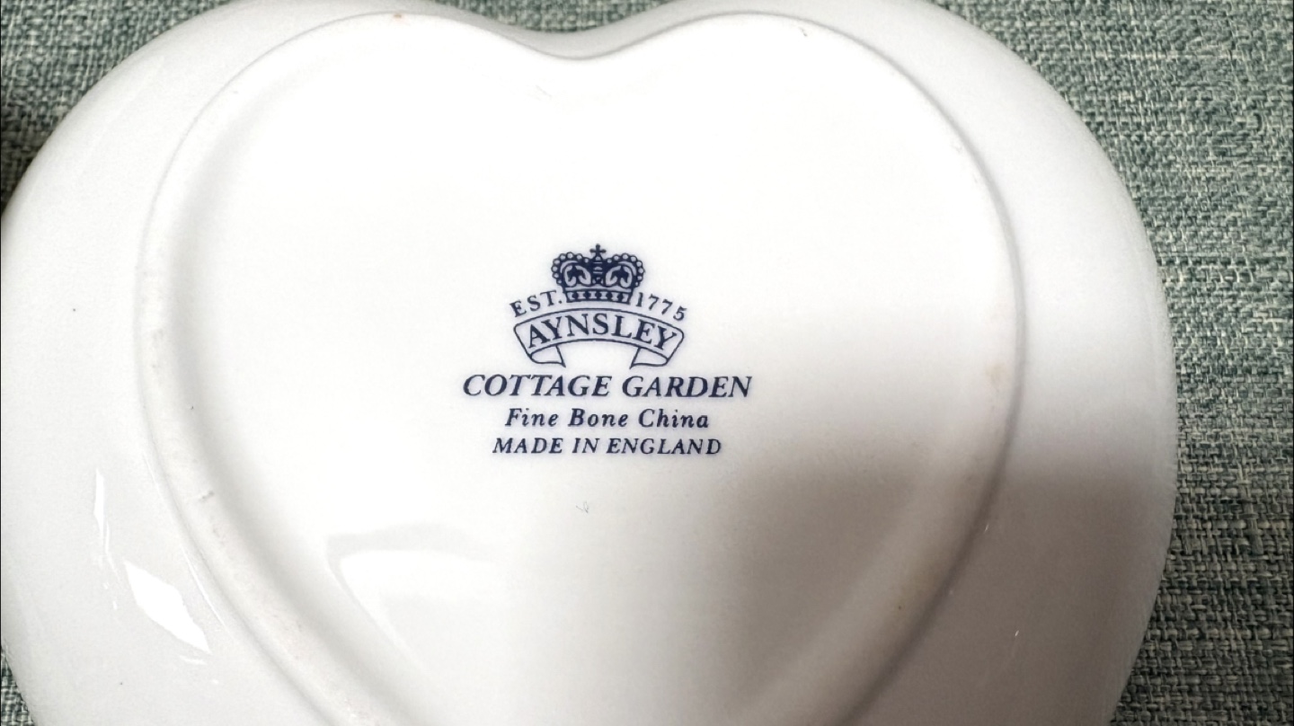 Aynsley Cottage Garden Vase and Heart Dish Set - photo 5