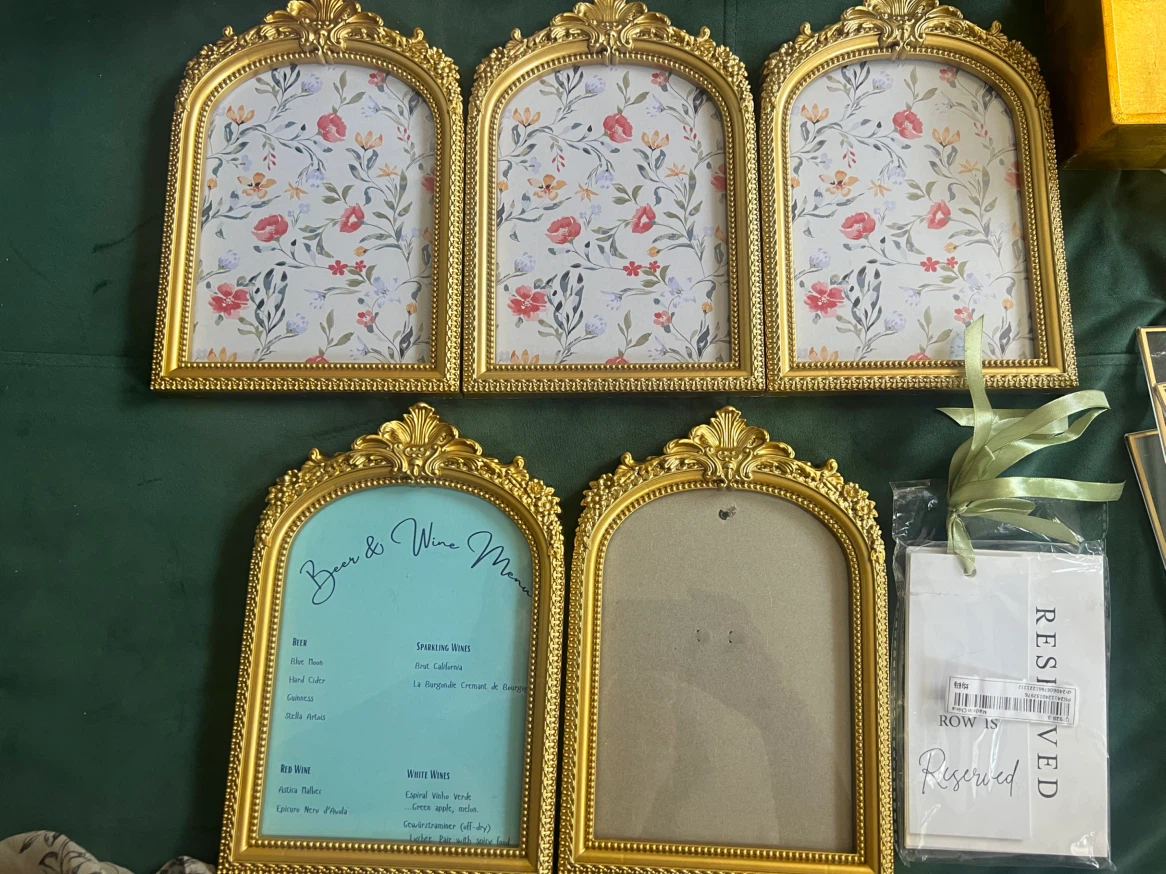 Gold Wedding Items sign holders etc - photo 2