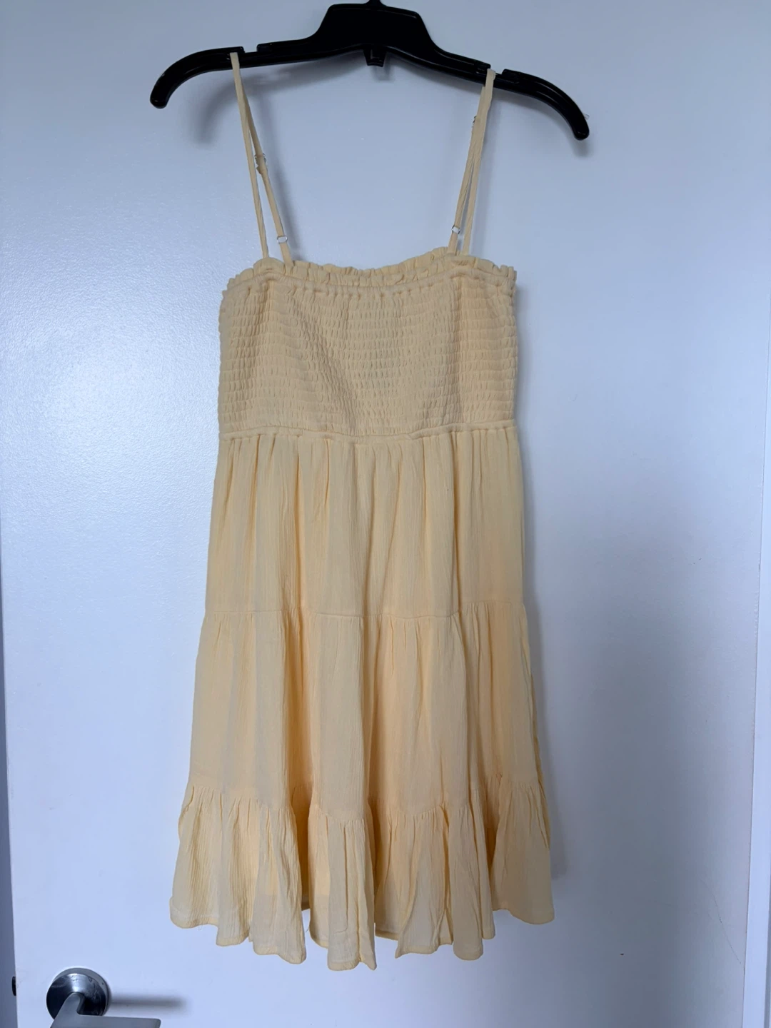 Yellow Smocked Tiered Dress