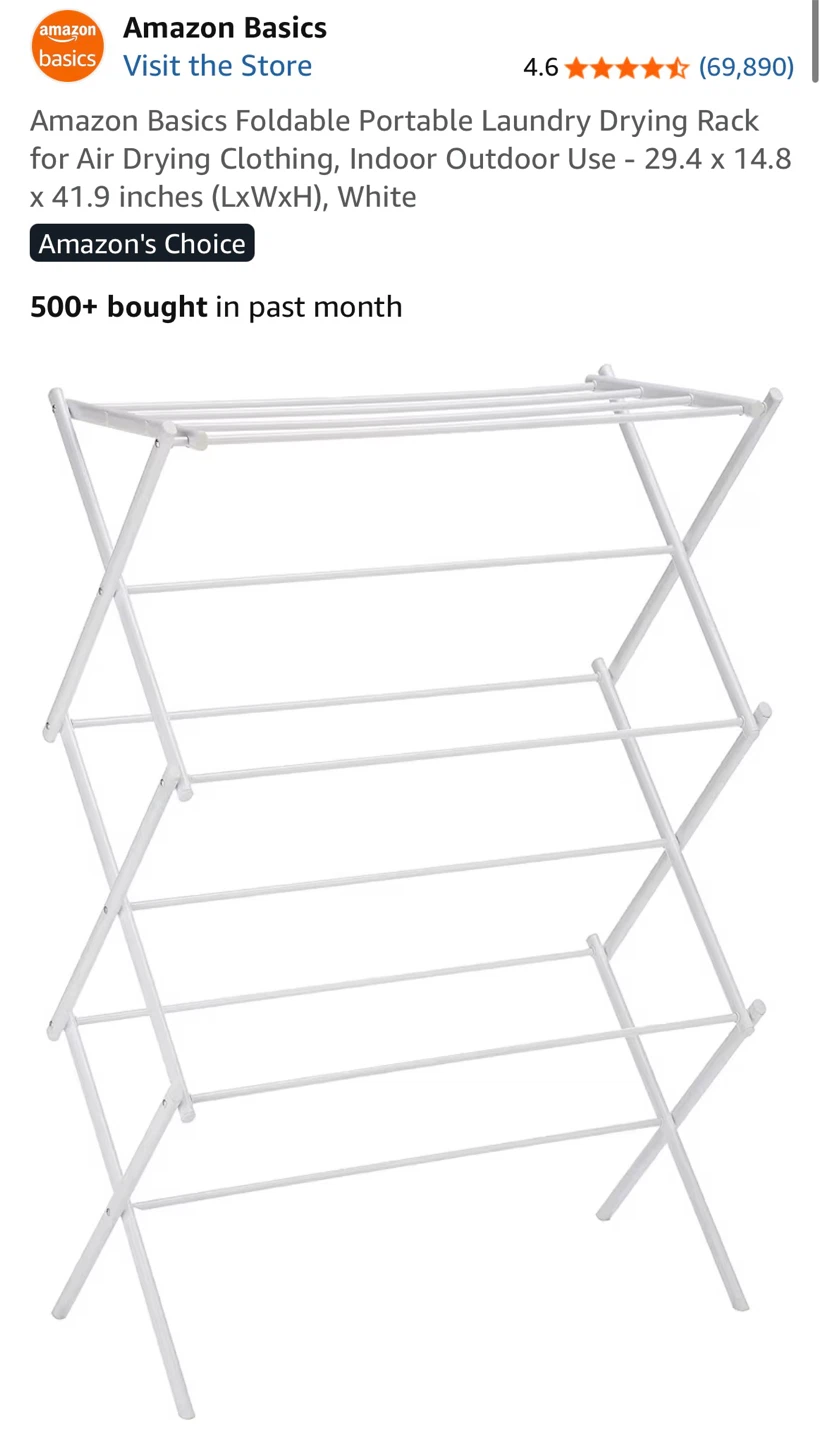 Amazon Basics Foldable Laundry Drying Rack - photo 5