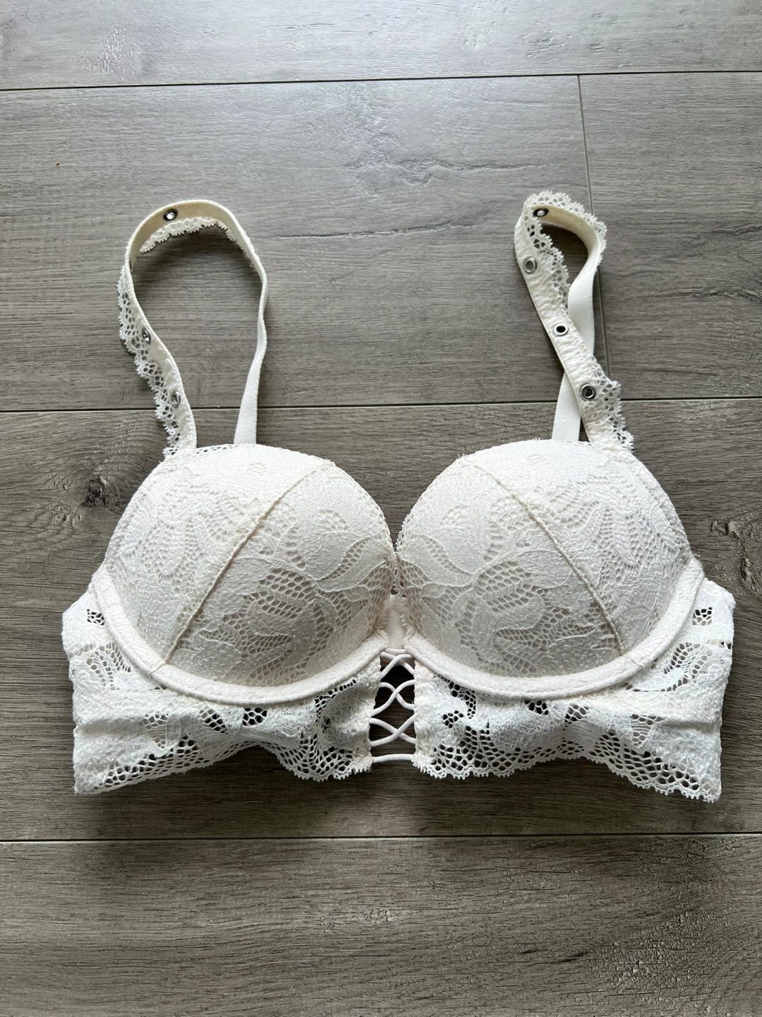 La Senza Beyond Sexy Cream White Lace Bustier Bra
