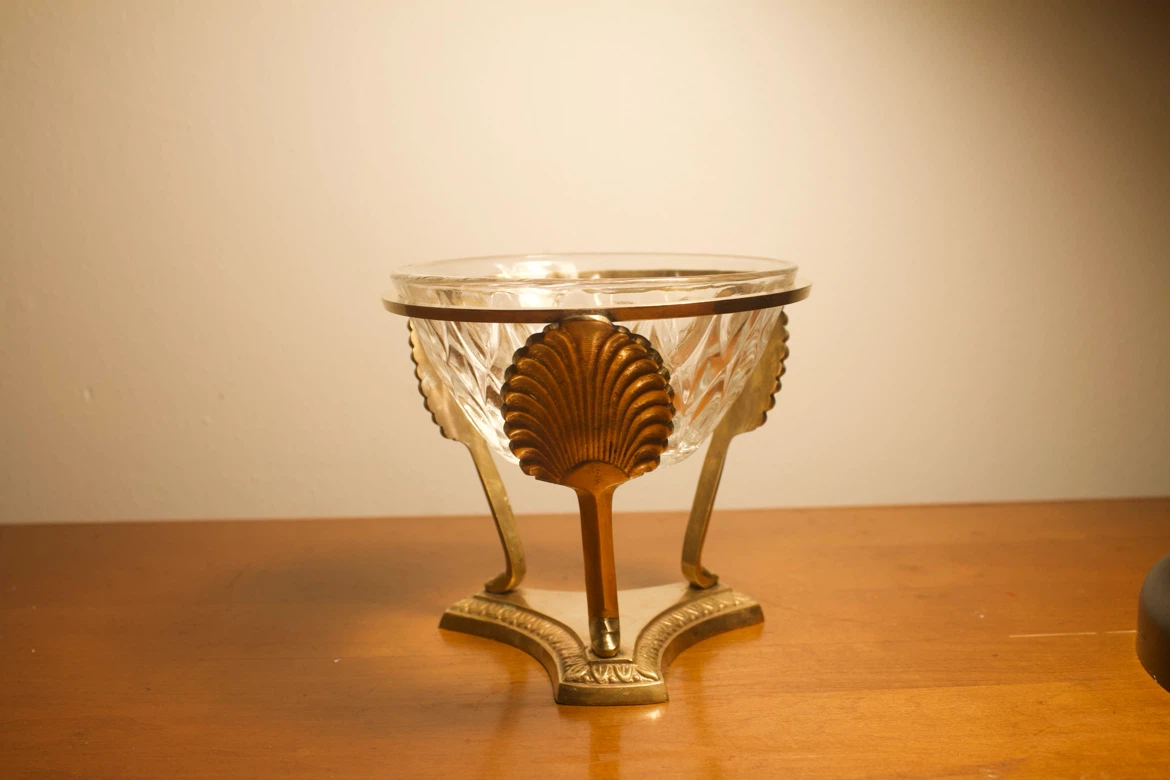 Brass Seashell Potpourri Stand with Bowl