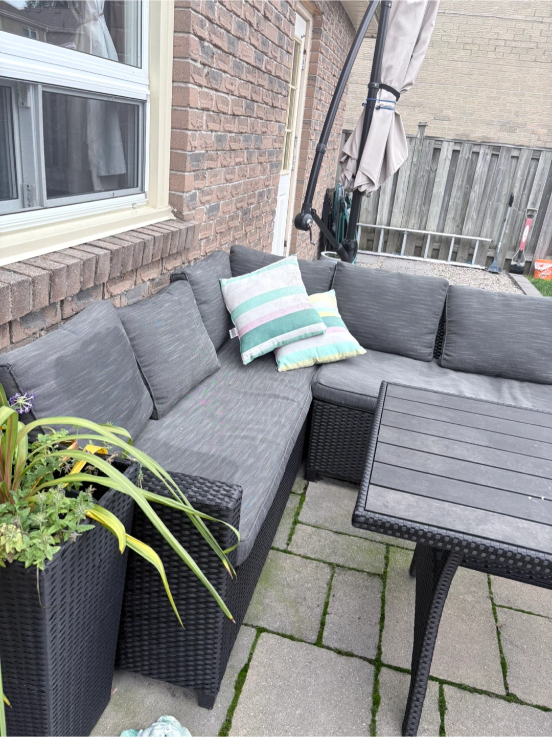 Sectional Patio Furniture Set with Table
