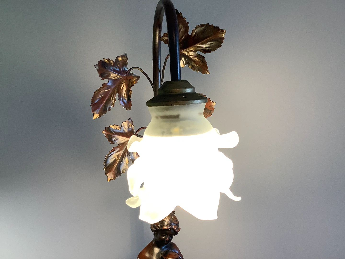 Vintage Signed Moreau Figural Table Lamp 🐞 - photo 5