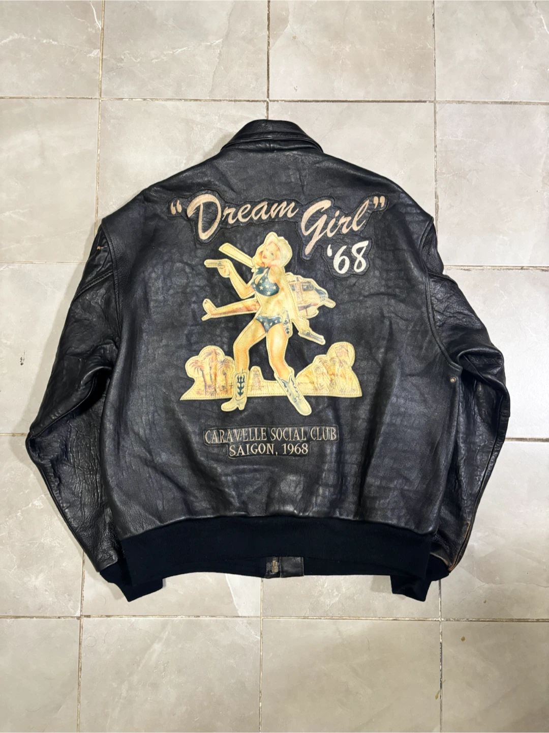 90s Avirex Type A-2 Dream Girl '68 Leather Jacket