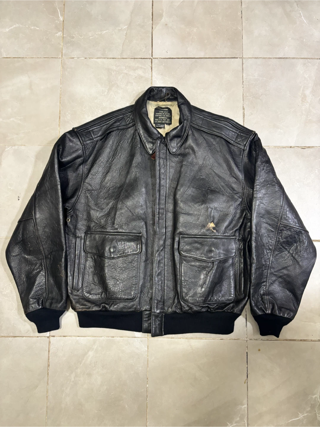 90s Avirex Type A-2 Dream Girl '68 Leather Jacket - photo 2