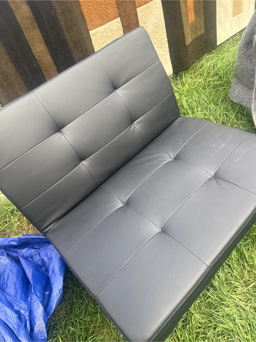 Black Convertible Chair to ottoman