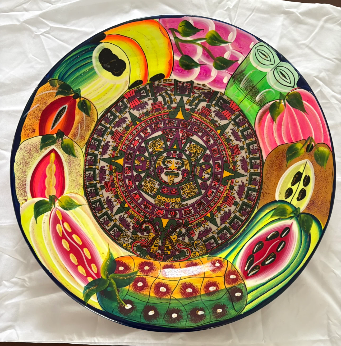 Mexican Mayan Calendar Decorative Ceramic Plate