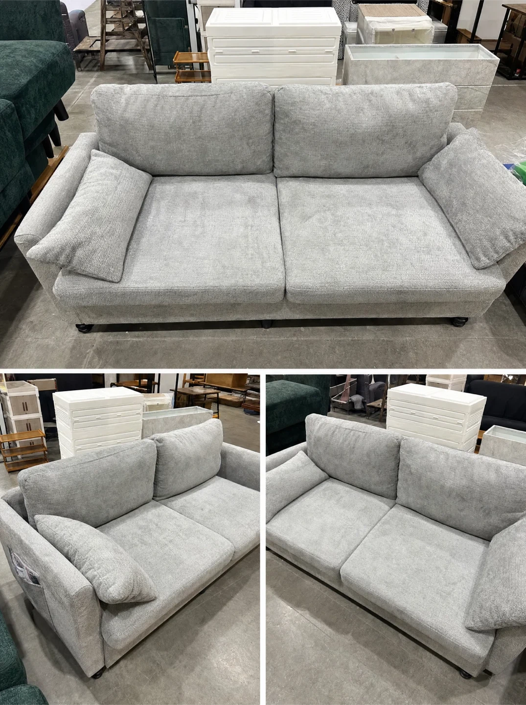 (NEW) Grey Loveseat Sofa - photo 2