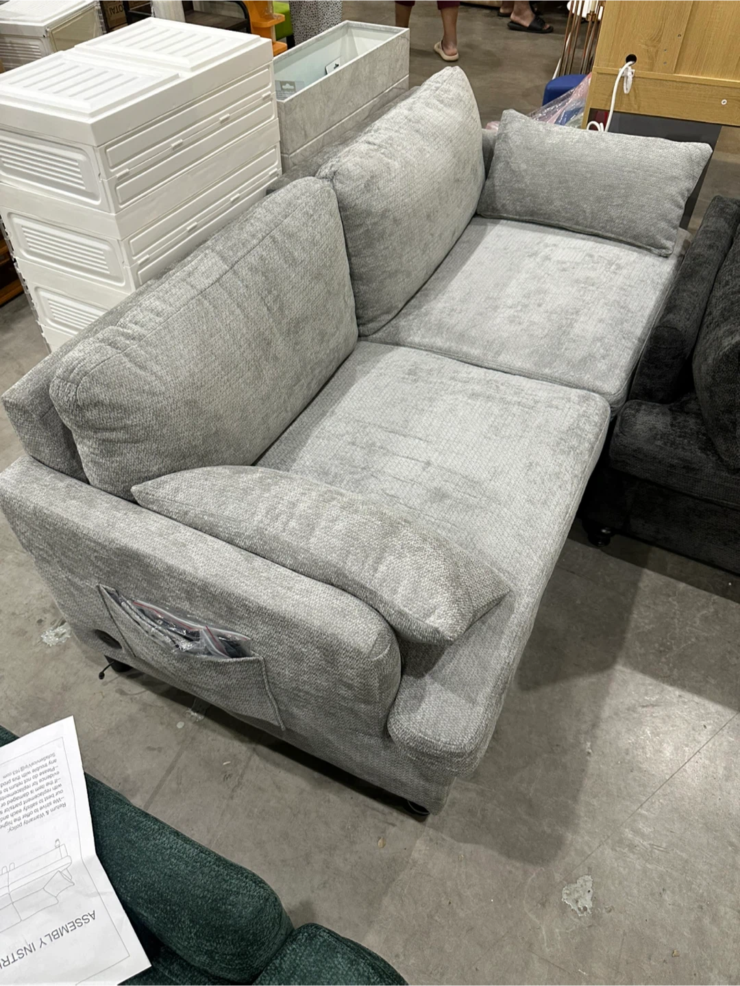 (NEW) Grey Loveseat Sofa - photo 3