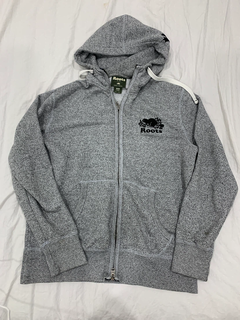 Roots Grey Zip-Up Hoodie Medium - photo 2