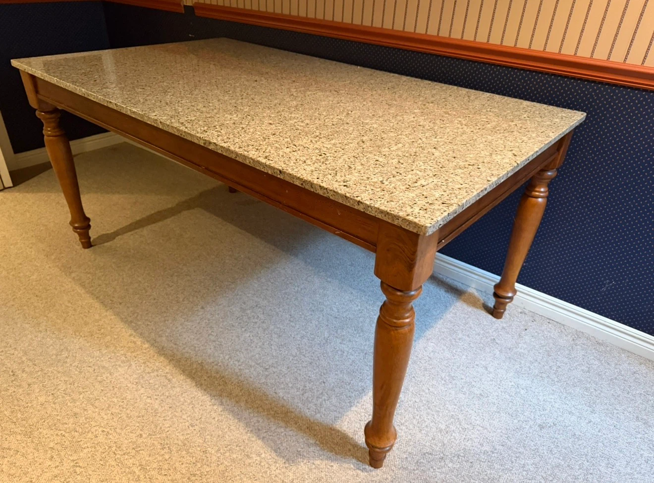 Solid Wood Table with Genuine Granite Top – $450 OBO - photo 2