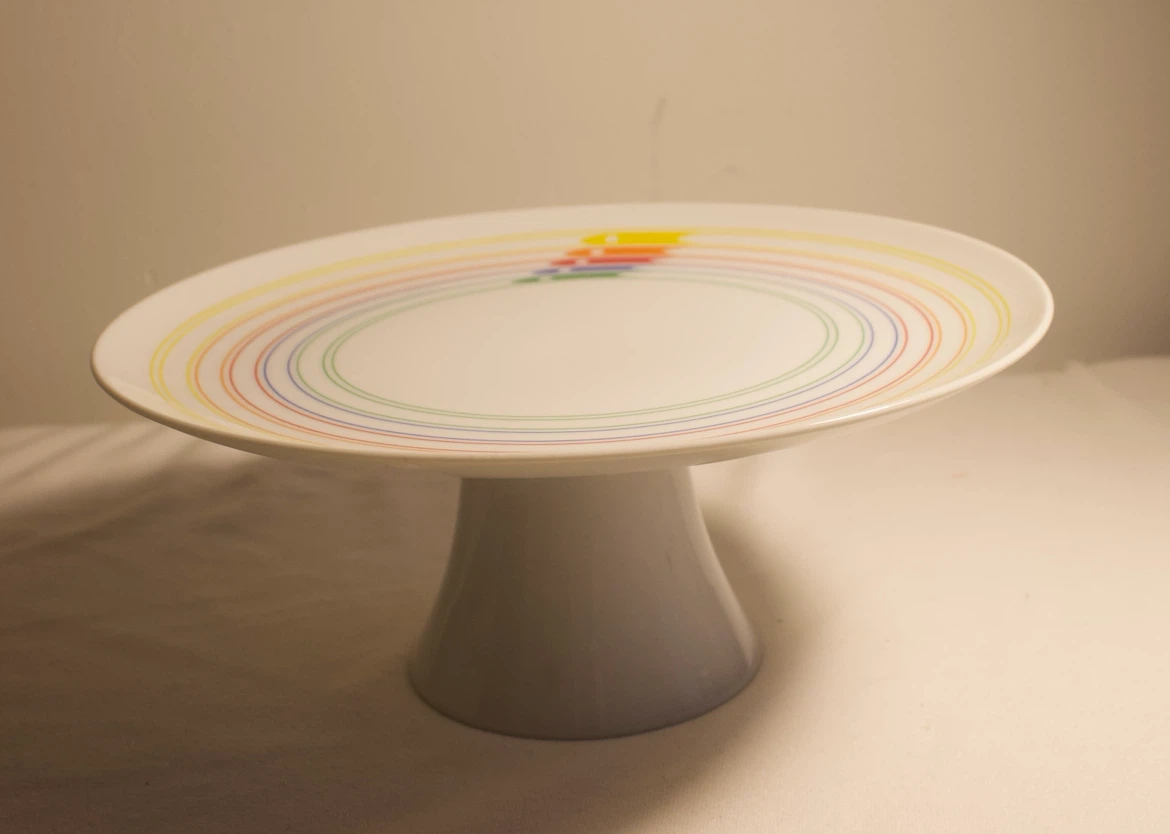 Retro Cake Stand with Rainbow Design - photo 2