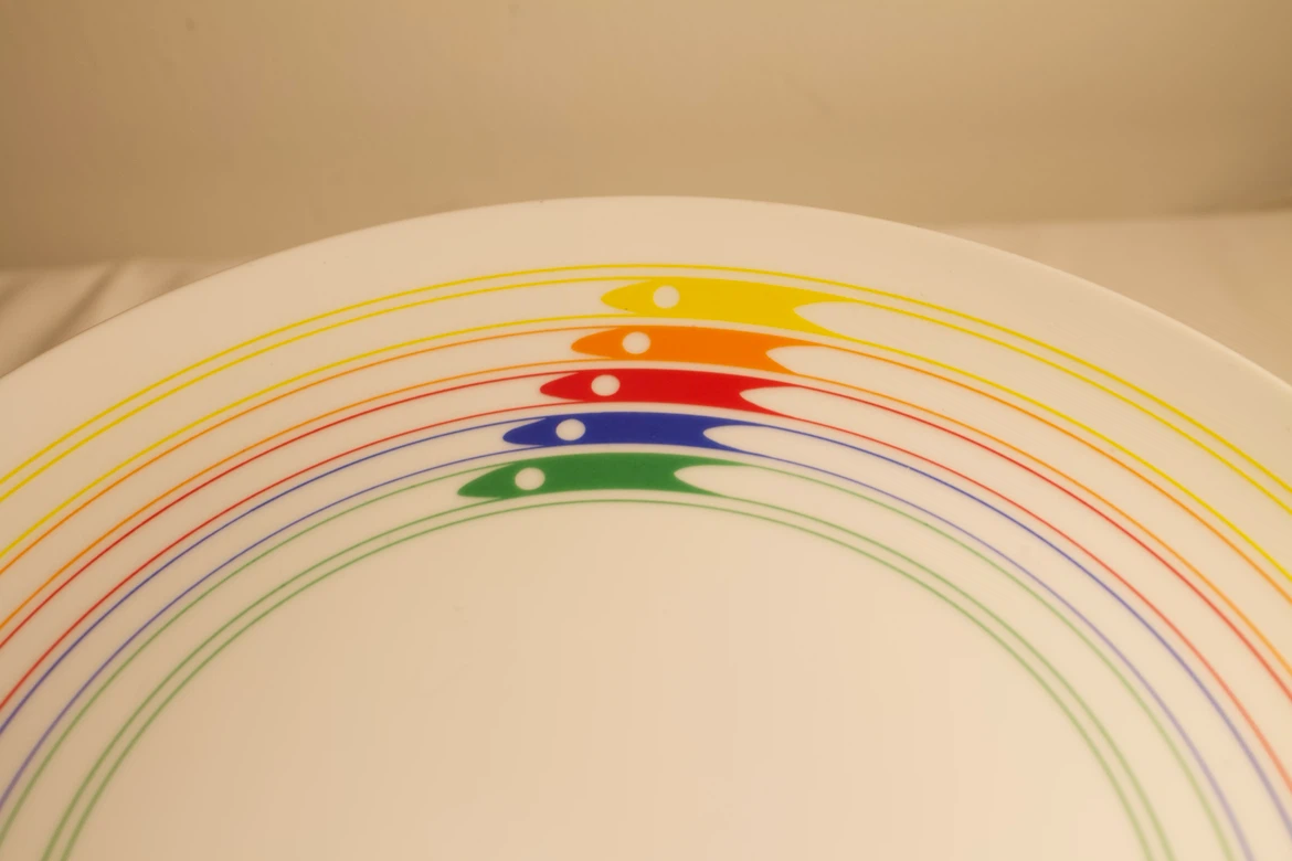 Retro Cake Stand with Rainbow Design - photo 4