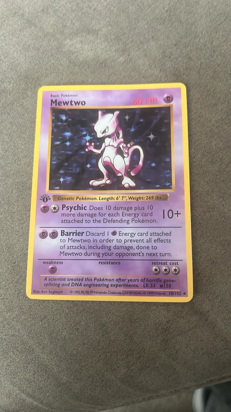 Mewtwo 1st Edition Holo Pokemon Card