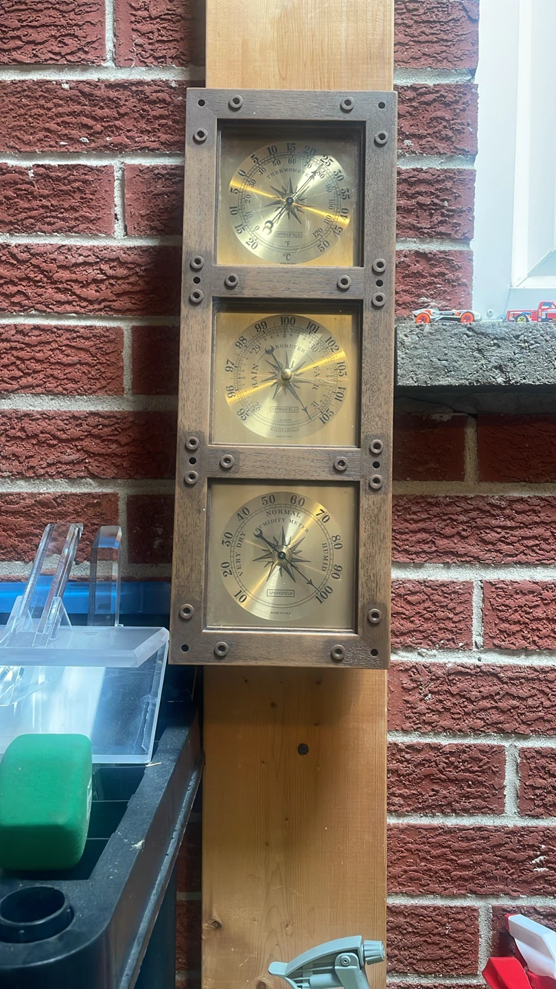 Vintage Barometer Thermometer Hygrometer Weather Station