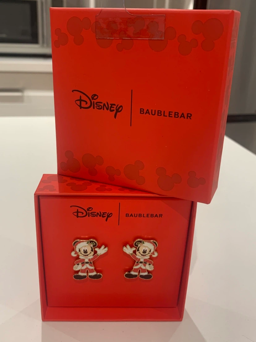 Disney BaubleBar Santa Mickey Mouse Earrings