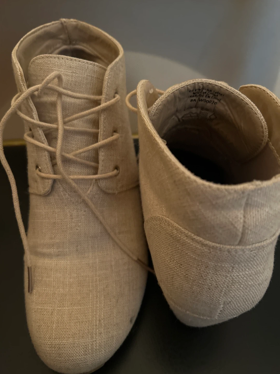 Ardene Linen Wedge Booties