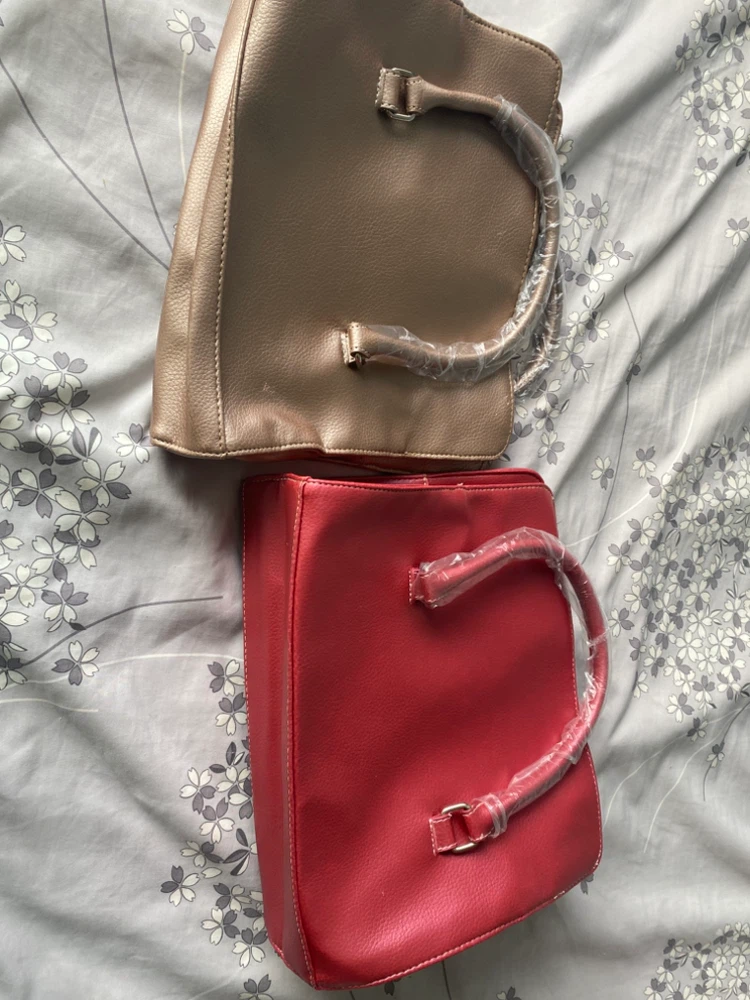 Two Handbags - Gold and Red