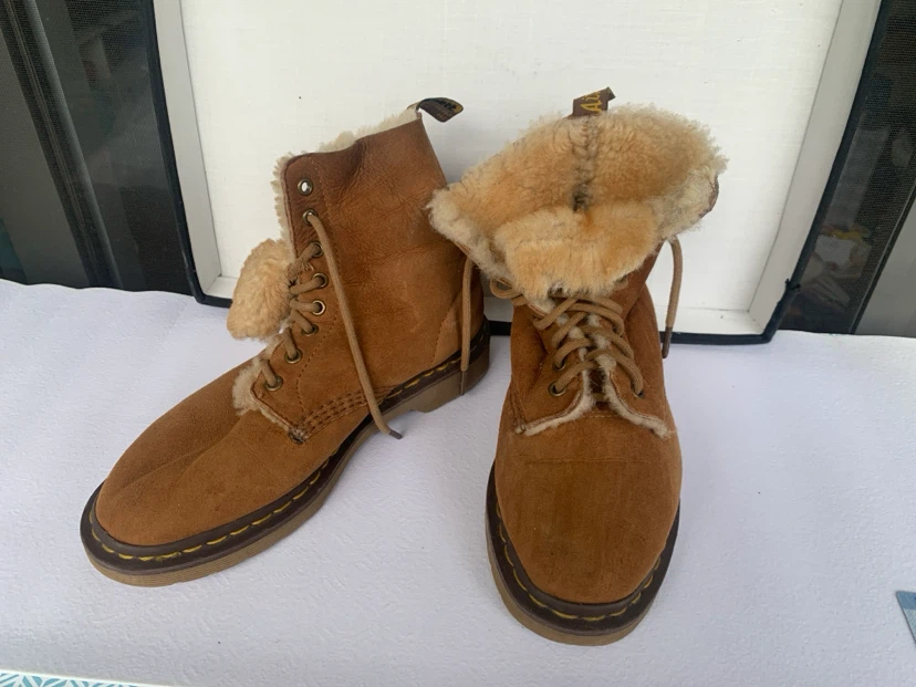 Fur Lined Suede Doc Martin Boots