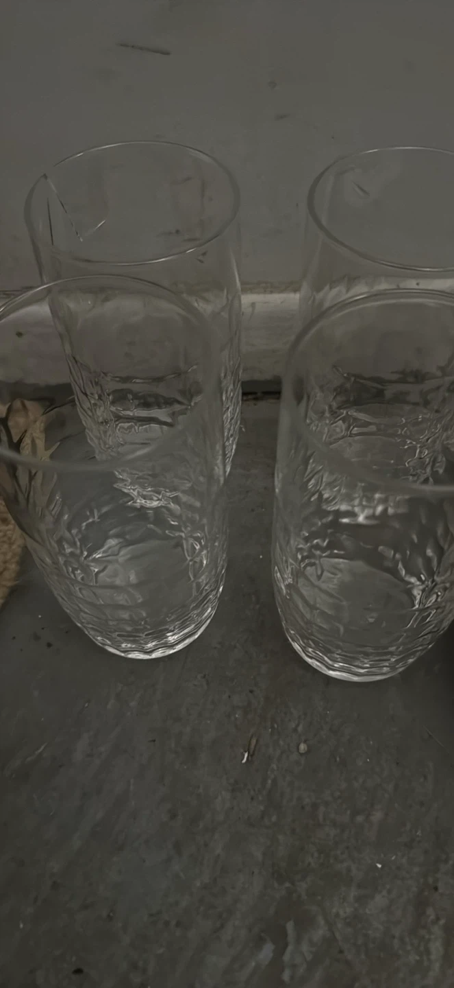 Set of 4 Clear Glass Tumblers