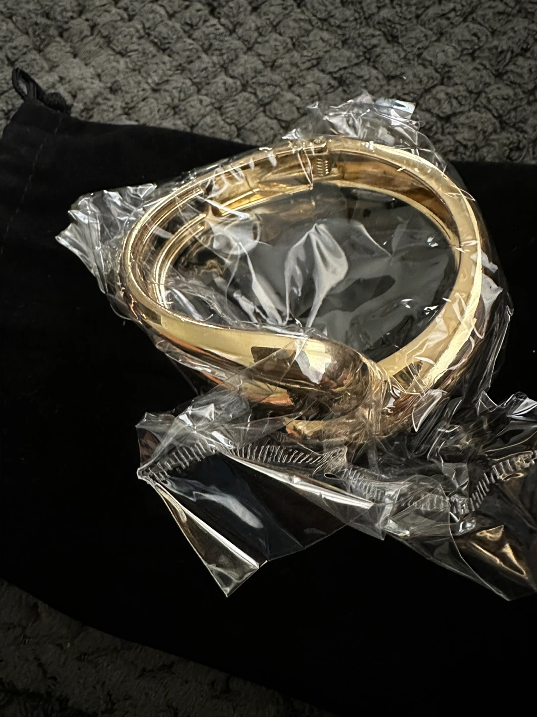 Gold-Tone Metal Hinged Bangle Bracelet