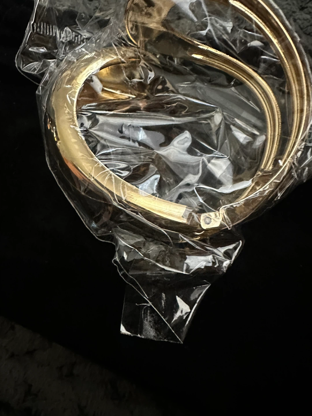 Gold-Tone Metal Hinged Bangle Bracelet - photo 3