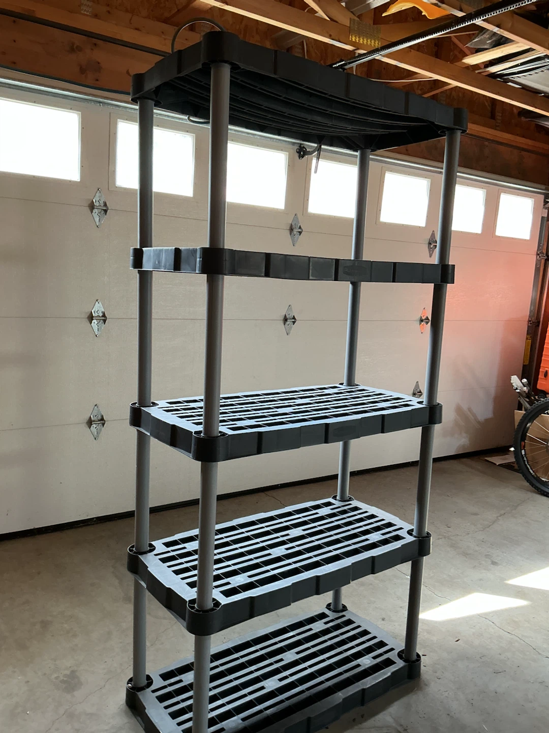 Black and Grey 5-Tier Plastic Storage Shelving Unit - photo 2