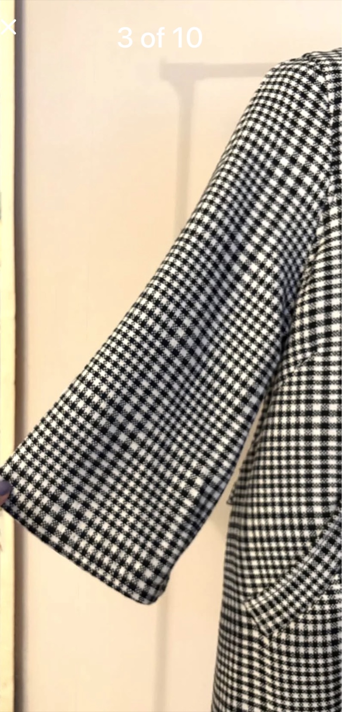Black and white checkered coat Size L - photo 3