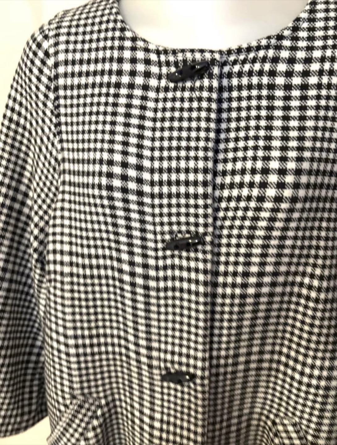 Black and white checkered coat Size L - photo 2
