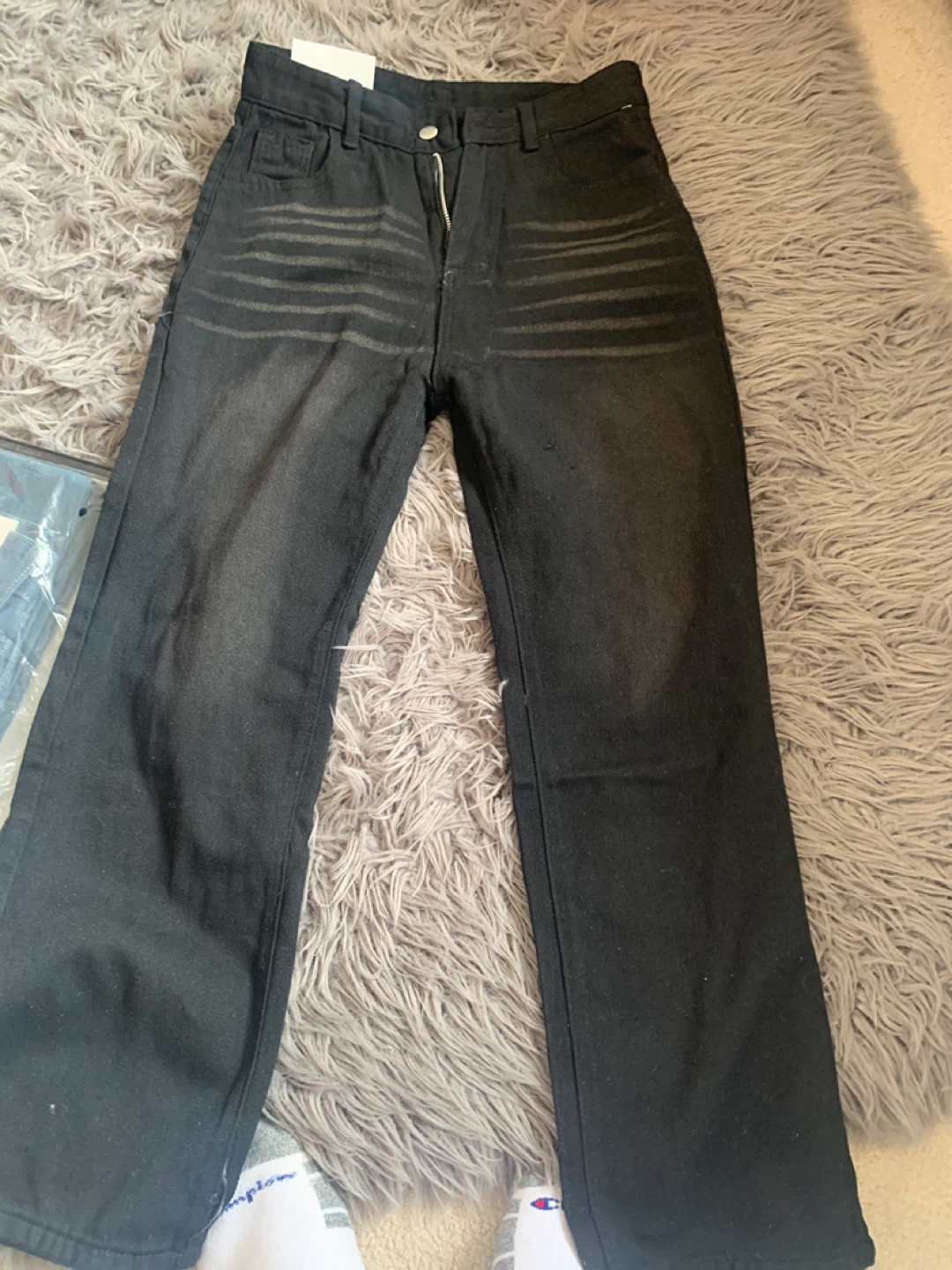 Fashion Jeans Black Denim Pants Size M - photo 3