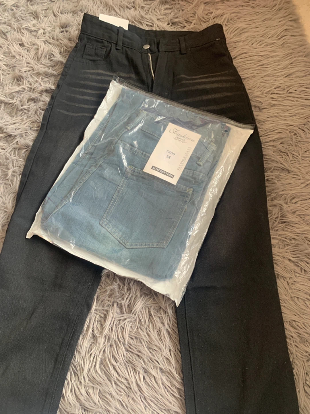Fashion Jeans Black Denim Pants Size M - photo 4