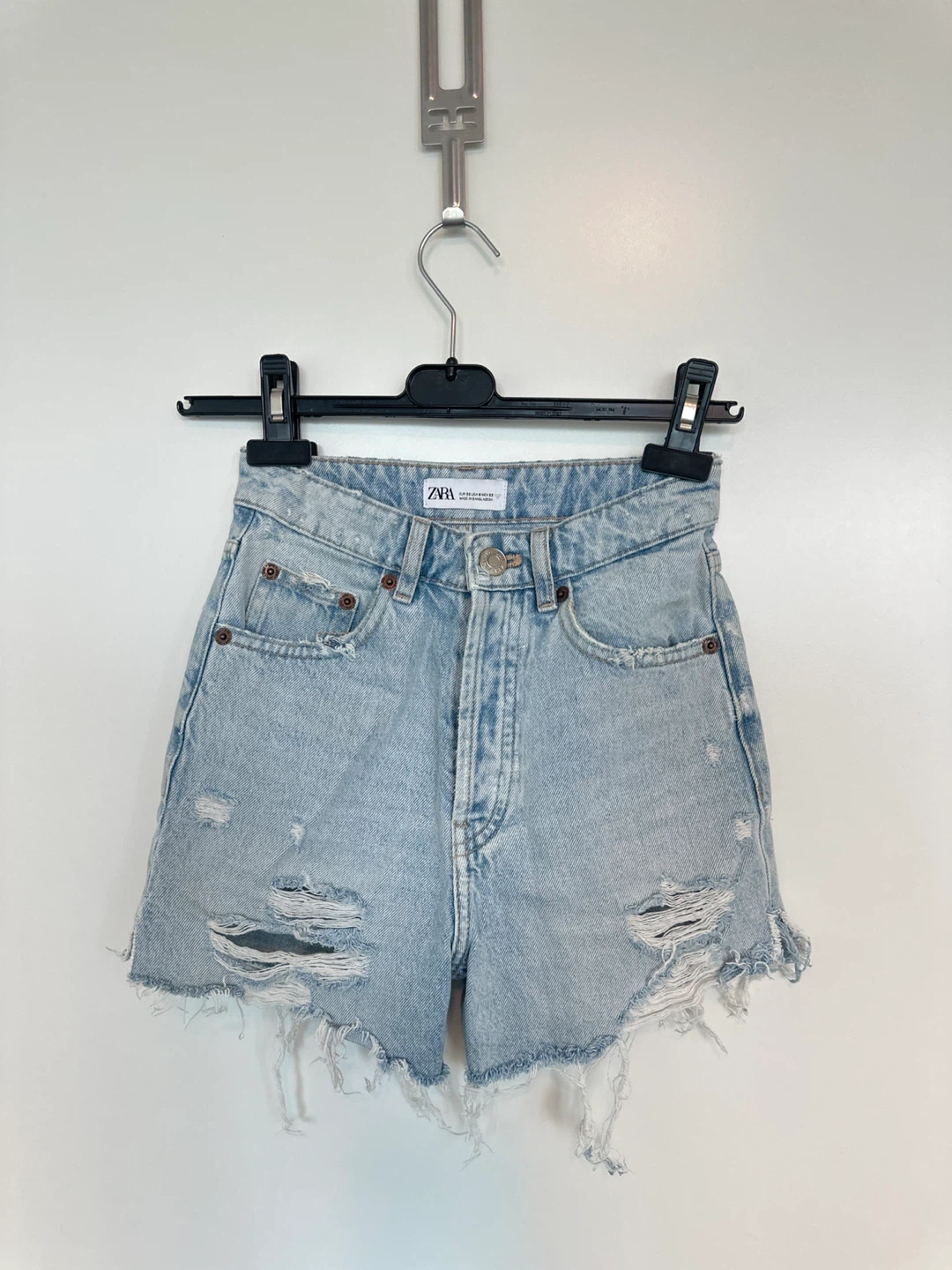 Zara Distressed Denim Shorts