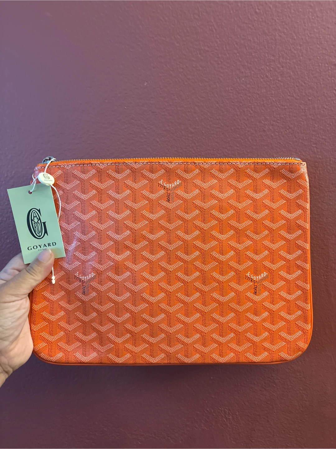 New Goyard Orange Clutch Pouch - photo 2