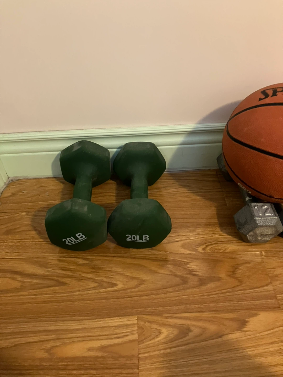 2 x 20LB Dumbbells - Green - photo 2