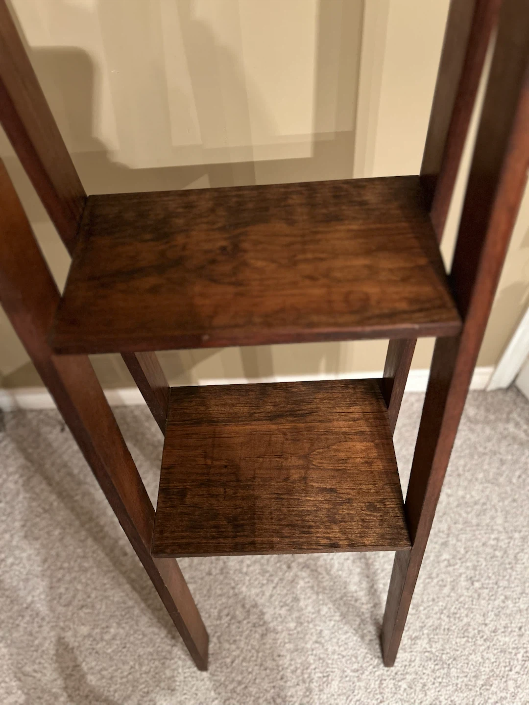 Dark Wood Leaning Ladder Shelf - photo 2