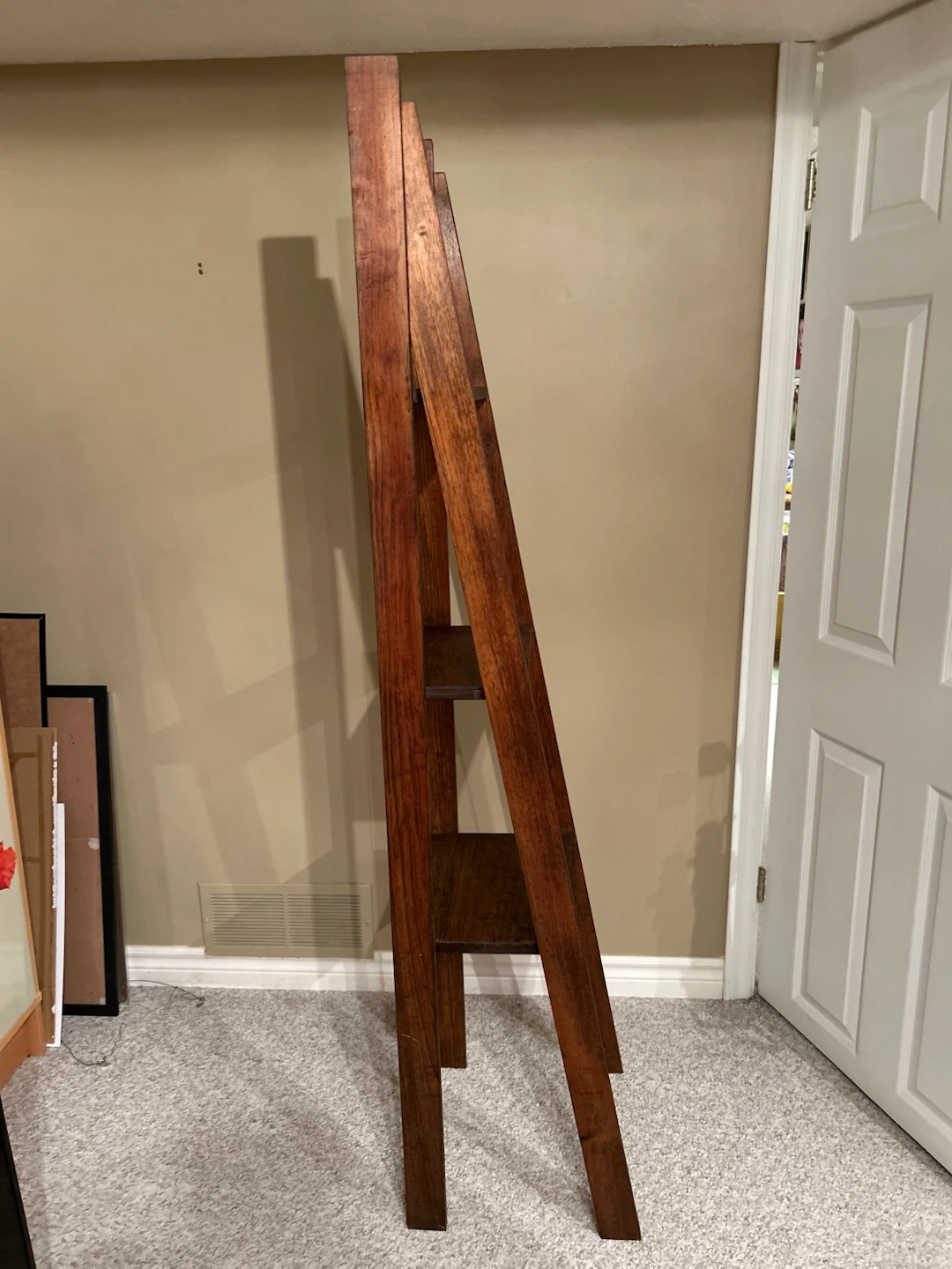 Dark Wood Leaning Ladder Shelf - photo 3
