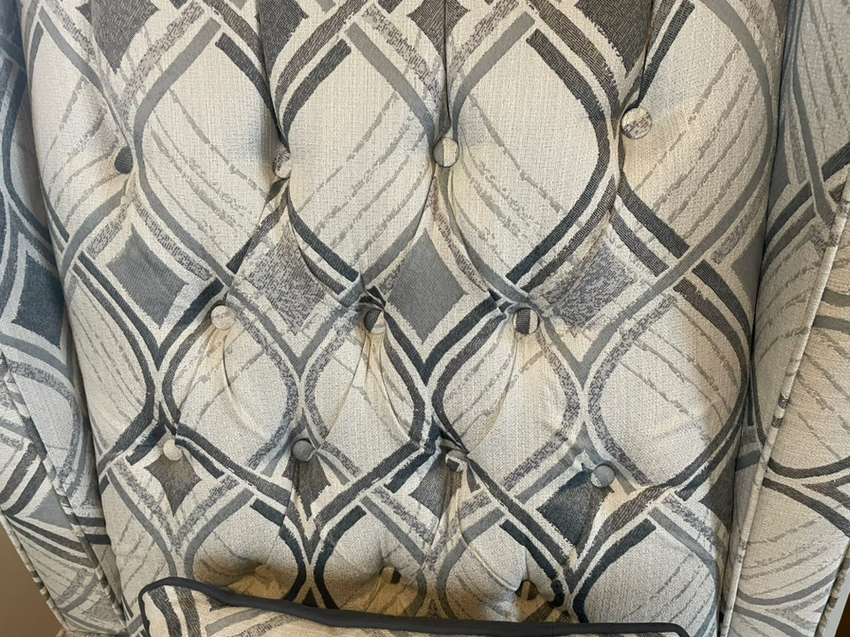 Patterned Wingback Accent Chair