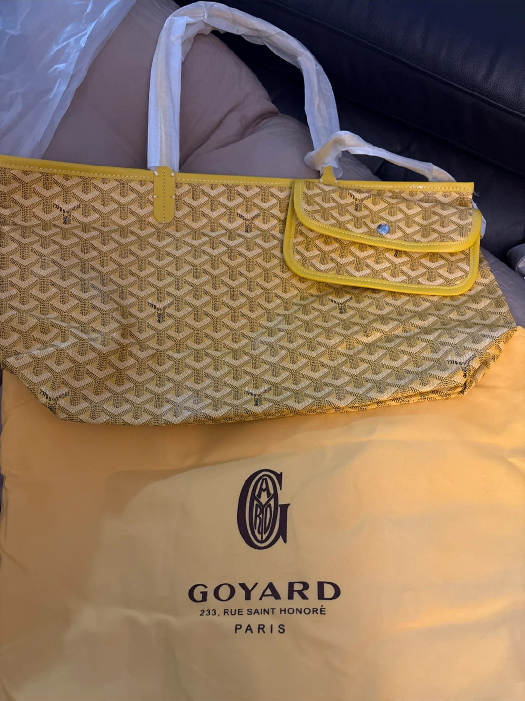 New Goyard Yellow Monogram Tote Bag