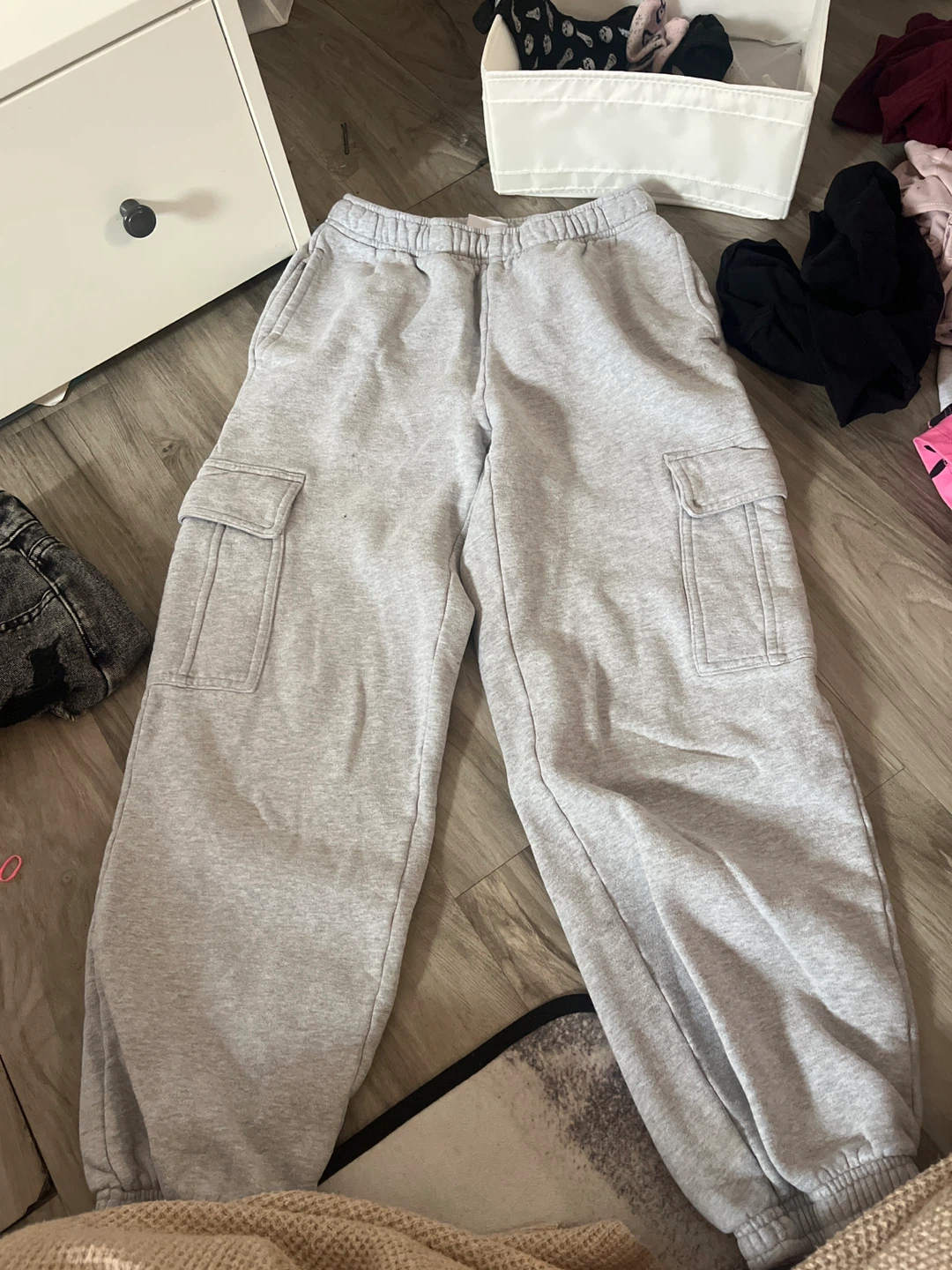 Grey Cargo Sweatpants