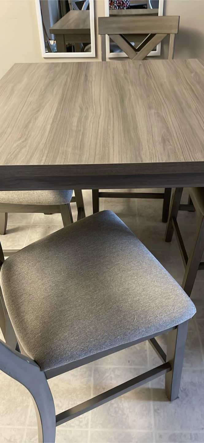 Counter Height Dining Set - Grey Wood Finish - photo 3