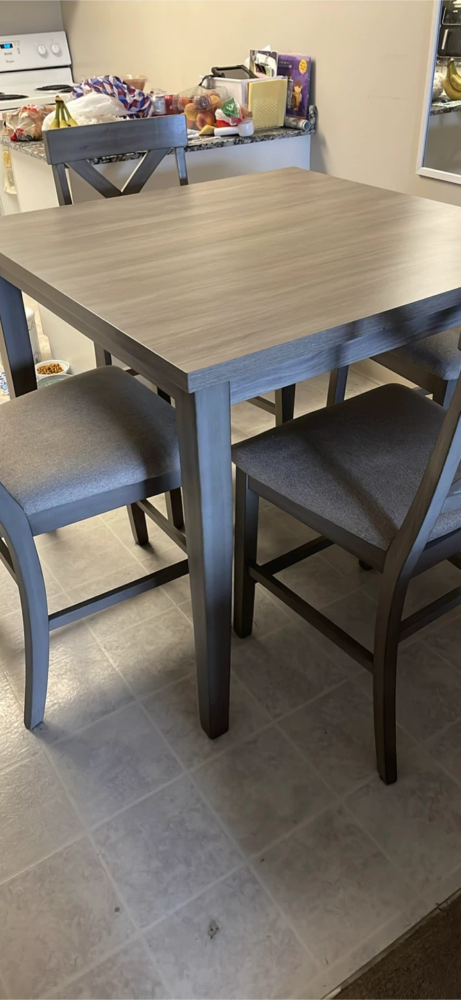 Counter Height Dining Set - Grey Wood Finish