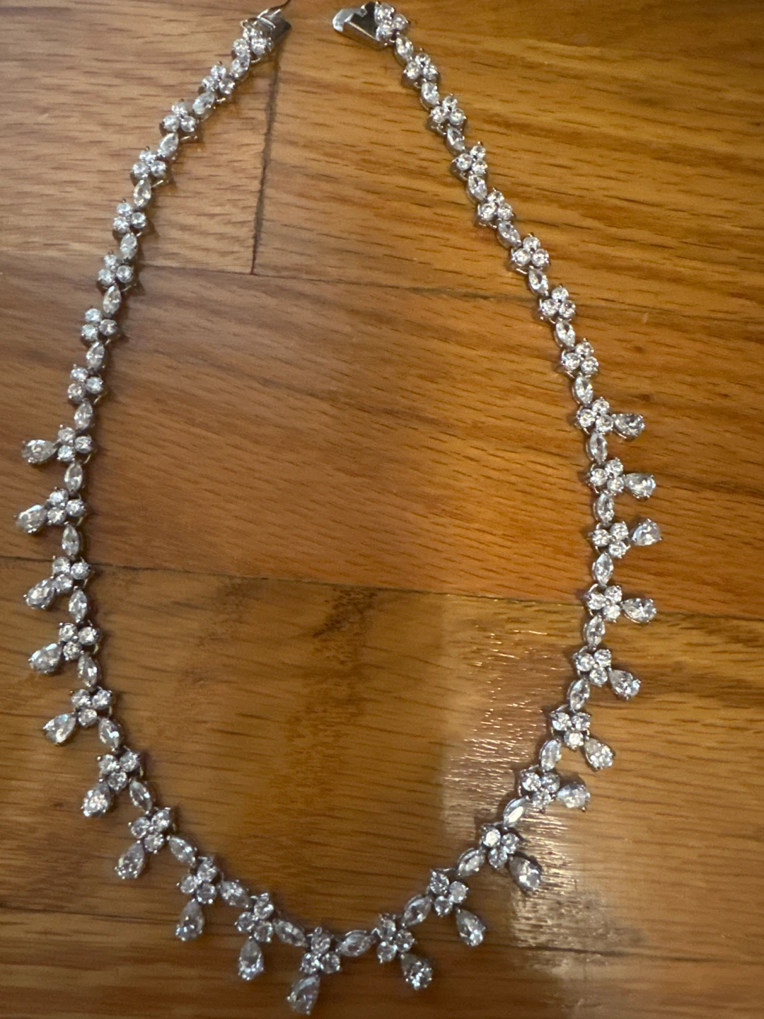 Silver Tone Crystal Necklace